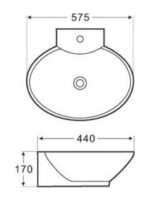 Gloria Orta Porcelain washbasin 57.5x44cm White - Image 2