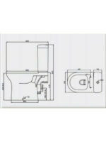 Huida Monaco Floor Basin with Flush with Soft Close Cover White - Image 2