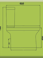 Gloria Suite Square Floor Basin with Flush with Soft Close Cover White - Image 2